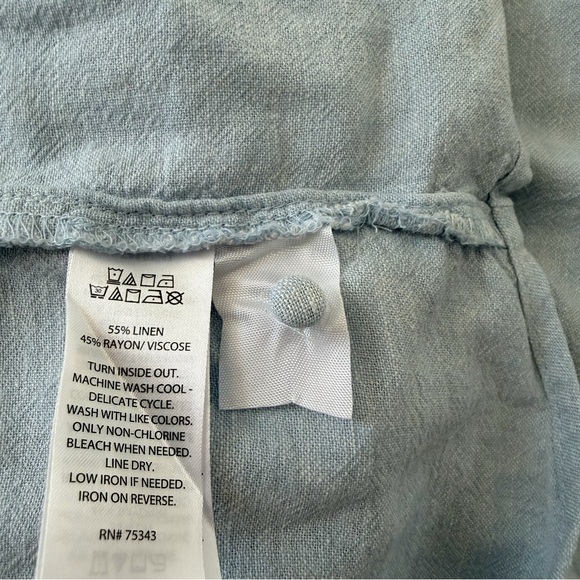 Laura Ashley Soft Blue V-Neck Blouse - Picture 10 of 12